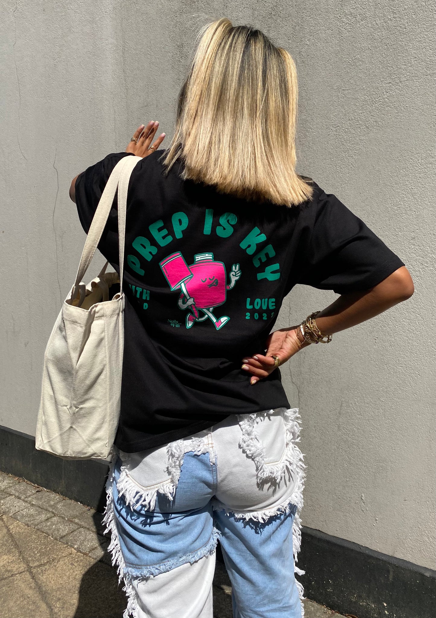 Prep is Key Oversized Black T-Shirt
